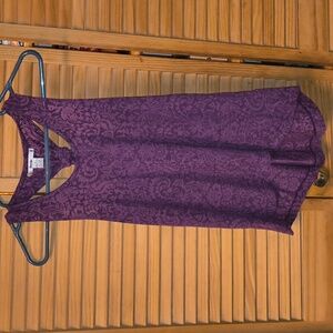 Papaya Brand Purple Floral Tank with Knot-NWOT